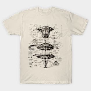 UFO Blueprint Patent T-Shirt